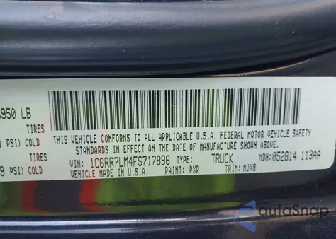 2015 Ram 1500 Big Horn from USA, damaged, VIN 1C6RR7LM4FS717896